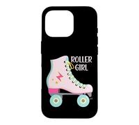 Carcasa para iPhone 16 Pro Roller Girl Skater Patinaje Retro Vintage Mujer 70s 80s 90s