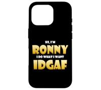 Carcasa para iPhone 16 Pro Ronny Costume Idgaf Meme Personalized First Name Ron Joke