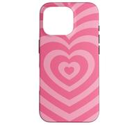 Carcasa para iPhone 16 Pro Rosa Café Latte Love Heart Cute Preppy Girly Aesthetic