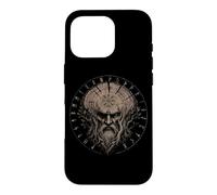 Carcasa para iPhone 16 Pro Runas de Walhalla Odin Vegvisir Mitología nórdica Vikingo