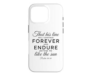 Carcasa para iPhone 16 Pro Salmo 89:36 Biblia bíblica bíblica para Siempre y para soportar a los descendientes