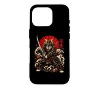 Carcasa para iPhone 16 Pro Samurai Wolf Guerrero Japonés Katana Art