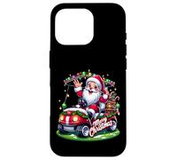Carcasa para iPhone 16 Pro Santa Golf Cart pueblos Paseo de Vacaciones de Navidad SantaCon