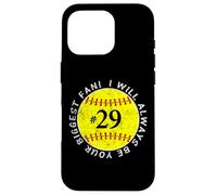 Carcasa para iPhone 16 Pro Sé Siempre tu Mayor fanática, jugadora Favorita, mamá de softbol #29