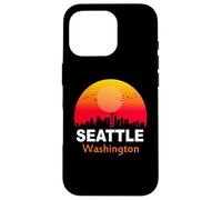 Carcasa para iPhone 16 Pro Seattle Washington State USA Vintage Sunset Retro City