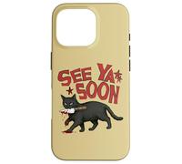 Carcasa para iPhone 16 Pro See Ya Soon Dark Cat Meme Design Womens Girls
