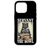 Carcasa para iPhone 16 Pro Servant The Bowl Cat In Box - Cuenco de Comida con diseño de Gato Divertido