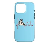 Carcasa para iPhone 16 Pro Shi Tzu Dog Heartbeat EKG Funny Dogs Amantes y propietarios