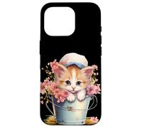 Carcasa para iPhone 16 Pro Shy Little Kitten Spring Graphic For Women Girls and Cat Mom