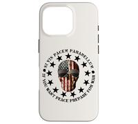 Carcasa para iPhone 16 Pro Si Vis Pacem Parabellum Betsy Ross USA Flag Skull Patriotic