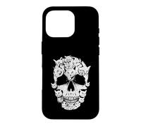 Carcasa para iPhone 16 Pro Skull of Cats Skeleton Kitten Funny Halloween Cat Skull