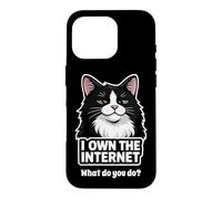 Carcasa para iPhone 16 Pro Smug Tuxedo Cat posee el felino Divertido de Internet