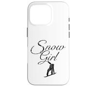 Carcasa para iPhone 16 Pro Snow Girl (Negro Vintage) Snowboard Snowboarder