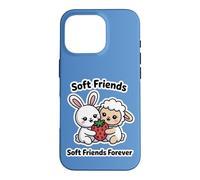 Carcasa para iPhone 16 Pro Soft Friends Forever, Linda Amistad Entre Conejo y Cordero