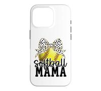 Carcasa para iPhone 16 Pro Softball Mama Bow Cute Vibes & Trendy Style for Moms