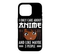 Carcasa para iPhone 16 Pro Solo me Importa el Anime y me Gusta Maybe 3 People Black Anime