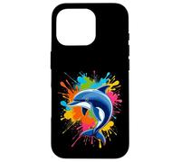 Carcasa para iPhone 16 Pro Splash Art Dolphin Design Hermosos Amantes de los Delfines