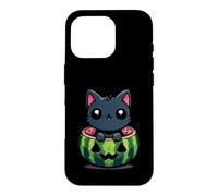 Carcasa para iPhone 16 Pro Spooky Summer Sandía Jack O Farol Kawaii Cat