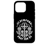 Carcasa para iPhone 16 Pro St Dymphna Pray For Us - Cruz católica Floral