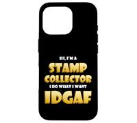 Carcasa para iPhone 16 Pro Stamp Collector Idgaf Rarest US/British Stamp Collections