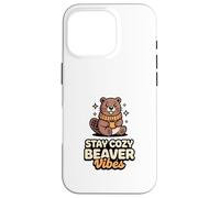 Carcasa para iPhone 16 Pro Stay Cozy Beaver Vibes - Peluche de Castor