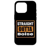 Carcasa para iPhone 16 Pro Straight Outta Boise Idaho USA Retro Envejecido Vintage