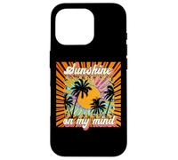 Carcasa para iPhone 16 Pro Sunshine On My Mind - Palmera de Verano Retro para Playa de los años 70