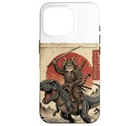Carcasa para iPhone 16 Pro T-Rex Dinosaurio Gato Japonés Puesta de Sol Dino Japón