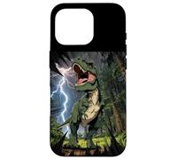 Carcasa para iPhone 16 Pro T-Rex Dinosaurio Roaring Forest Night Graphic Anime japonés