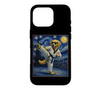 Carcasa para iPhone 16 Pro Taekwondo Golden Retriever Art Coreano Tae Kwon Do Dog