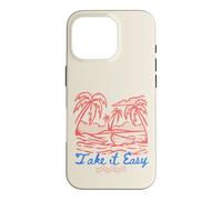 Carcasa para iPhone 16 Pro Take It Easy Coastal Vibes Beach Palm Tree Summer