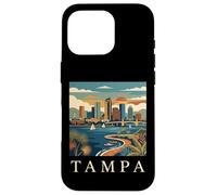 Carcasa para iPhone 16 Pro Tampa Florida Retro Vintage Skyline Bay Waterfront Atardecer