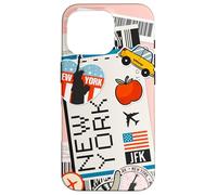 Carcasa para iPhone 16 Pro Tarjeta de embarque de Viaje de Nueva York NYC JFK Adventure