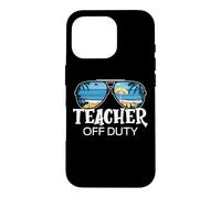 Carcasa para iPhone 16 Pro Teacher Off Duty Gafas de Sol Palm Tree Beach Sunset