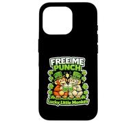 Carcasa para iPhone 16 Pro Team Punch Monkey Día de San Patricio Lucky Shenanigan Monkey