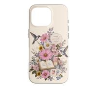 Carcasa para iPhone 16 Pro Terapia del Habla Floral Maestro colibrí Aula ABC