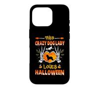 Carcasa para iPhone 16 Pro This Crazy Dog Lady Old English Sheepdog Loves Halloween