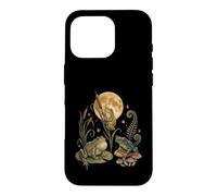 Carcasa para iPhone 16 Pro Three Frogs Moon Vintage Amphibian Cottagecore Art