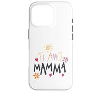 Carcasa para iPhone 16 Pro Ti Amo Mamma Lindo Dibujo Mamá Día de la Madre Italiano Niño