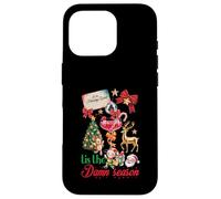 Carcasa para iPhone 16 Pro Tis The Damn Season Santa Reno Elfo Cóctel Navidad