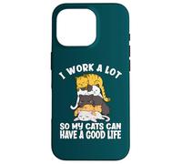 Carcasa para iPhone 16 Pro Trabajo Mucho para Que mis Gatos Puedan Tener una Buena Vida Montón de Gatos