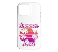 Carcasa para iPhone 16 Pro Tropical Vibes Beach Sunset Palms Retro Summer Energy