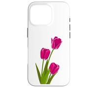 Carcasa para iPhone 16 Pro Tulipanes Rosados Hermosa Flor botánica