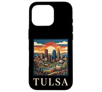 Carcasa para iPhone 16 Pro Tulsa Oklahoma Retro Vintage Horizonte Río Art Deco Monumento