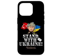 Carcasa para iPhone 16 Pro Turquía Tryzub Perro Etiqueta Stand con Ucrania