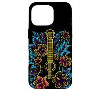 Carcasa para iPhone 16 Pro Ukelele Hawaii Music Retro Look