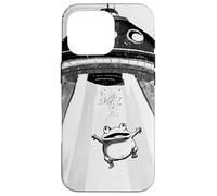 Carcasa para iPhone 16 Pro Ukiyo-e Style UFO secuestrando Linda Rana Pintura artística de Tinta