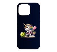 Carcasa para iPhone 16 Pro Unicornio Jugando Pickleball diversión y Deportes mágicos