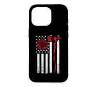Carcasa para iPhone 16 Pro US Firefighter Prioud American Flag Fireman Firefighters