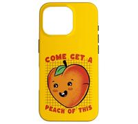 Carcasa para iPhone 16 Pro Ven a Obtener melocotón de Este Divertido Juego de Palabras de Frutas Kawaii